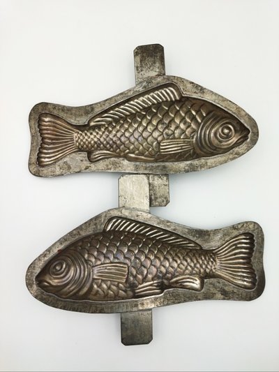 MOULE CHOCOLAT Ancien Forme Poisson à Écailles Fort relief  Estampillé Numéroté Collection
