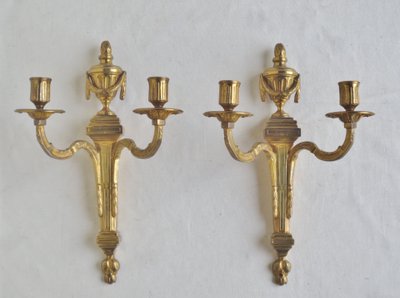 Paire d'appliques Louis XVI, XVIIIe siècle.  