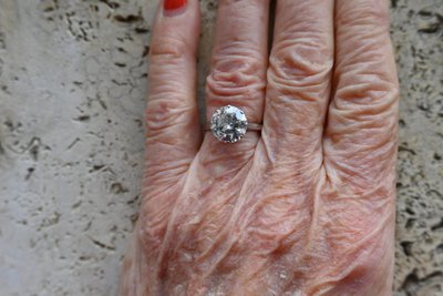 Bague solitaire diamants  taille moderne diamant 3 cts