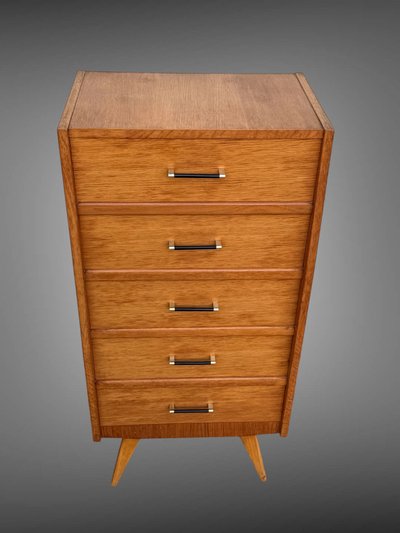 CHIFFONIER / SEMAINIER DE STYLE SCANDINAVE DES ANNÉES 50 / 60 EN BOIS CLAIR