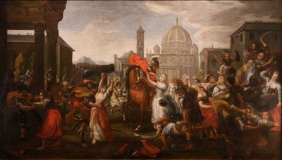 L'enlèvement des Sabines, Vincent Malò (Cambrai 1595/1600 - Rome, 1649) attributable
