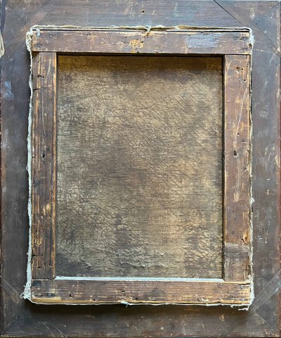 Dipinto ad olio su tela, circa 1874, Composizione floreale su trabeazione, firmato e incorniciato.