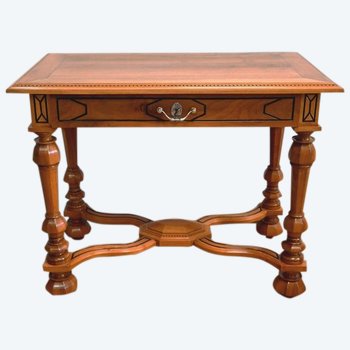 Table in solid walnut, Louis XIV style - Late 19th century