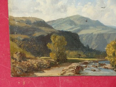 Veduta di un "Gave", dipinto (Pirenei), XIX secolo.