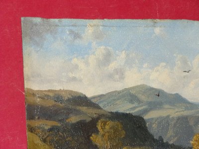 Veduta di un "Gave", dipinto (Pirenei), XIX secolo.