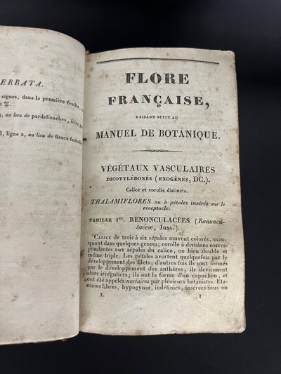 Antique book "Complete Manual of Botany – French Flora" – 1828