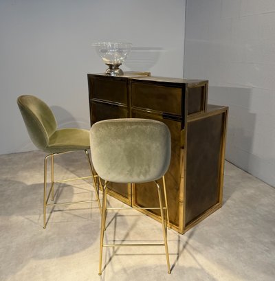 Bancone bar Maison JANSEN composto da due moduli Francia 1970
