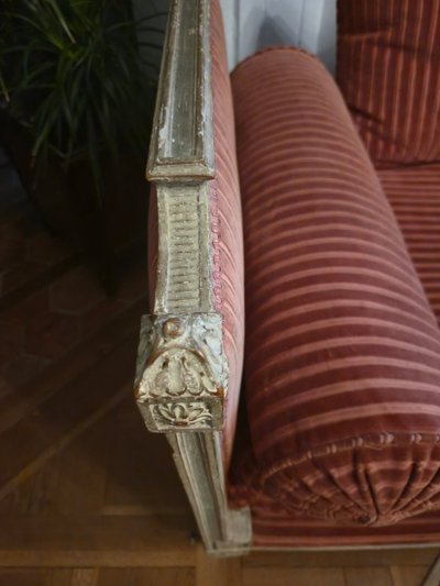 Louis XVI style reclining bed with 18th century elements, formerly reassembled.