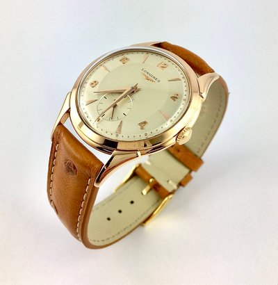 Longines Automatikuhr aus den 1950er Jahren in Roségold