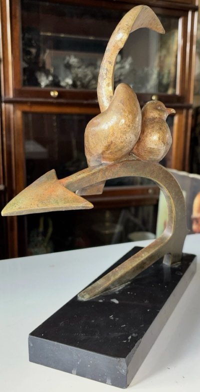 André-Vincent BECQUEREL (1893-1981) Sculpture en bronze sur marbre. Signée
