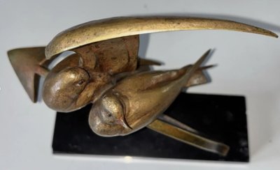 André-Vincent BECQUEREL (1893-1981) Sculpture en bronze sur marbre. Signée