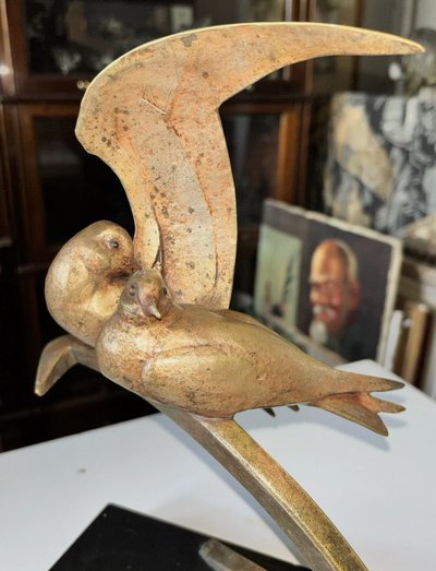 André-Vincent BECQUEREL (1893-1981) Sculpture en bronze sur marbre. Signée