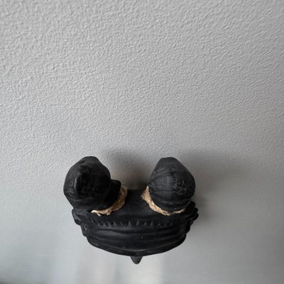 Masque africaniste par Jacques Sagan Vallauris céramique noire