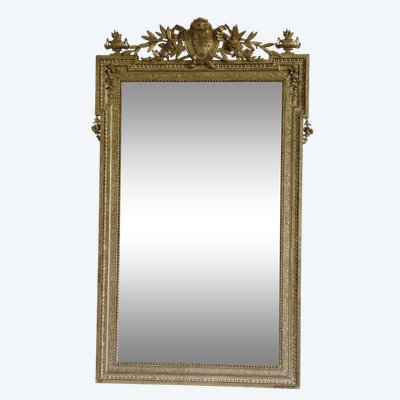 Miroir en bois doré de style Napoleon III, XIXème