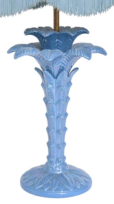 Ceramic palm tree lamp in the style of Tommaso Barbi