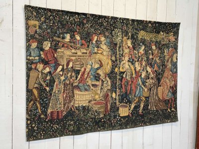 1970s wall tapestry - The Grape Harvest - JP Panneaux Gobelins