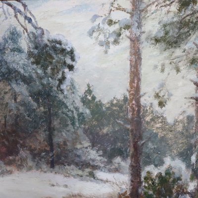 Faisans dans la neige, peinture à l'huile sur panneau, signée Wilhelm Buddenberg