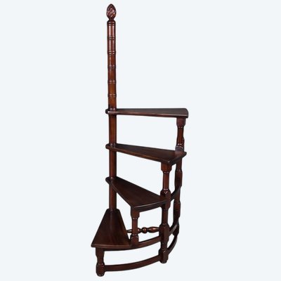 Mahogany Library Step Stool, Victorian Style, England - 20th Century
