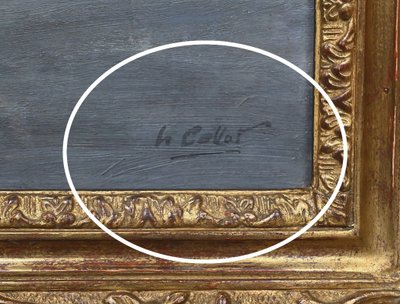 Dipinto "Il porto di Camaret", olio su tela, firmato H. Callot - Inizi del XX secolo