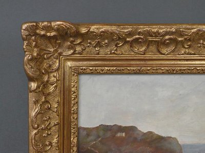 Dipinto "Il porto di Camaret", olio su tela, firmato H. Callot - Inizi del XX secolo