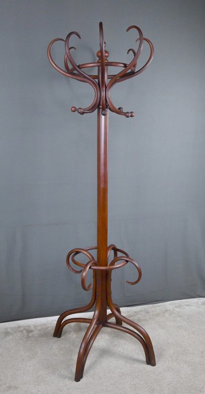 Grande appendiabiti a forma di pappagallo in legno di faggio curvato, stile Thonet - Inizi del XX secolo