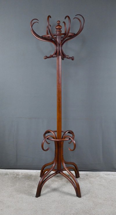 Grande appendiabiti a forma di pappagallo in legno di faggio curvato, stile Thonet - Inizi del XX secolo