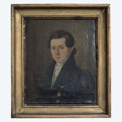 PORTRAIT D'HOMME EN REDINGOTE DÉBUT XIXE