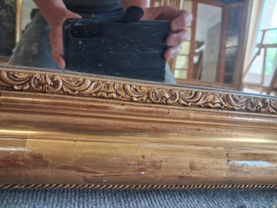 Louis Philippe period mirror, 161 x 90 cm, with pediment