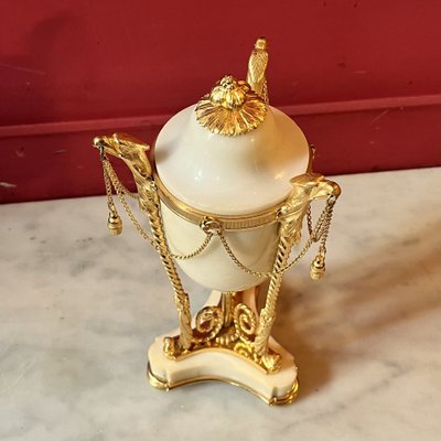 Pair of Louis XVI cassolettes with eagle heads
