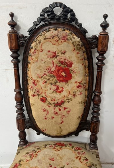 Napoleon III period solid wood chaise longue
