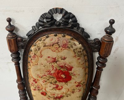 Napoleon III period solid wood chaise longue