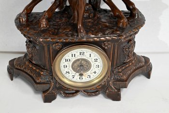 “Les Chevaux de Marly” fireplace set, after G. Coustou – Early 20th century