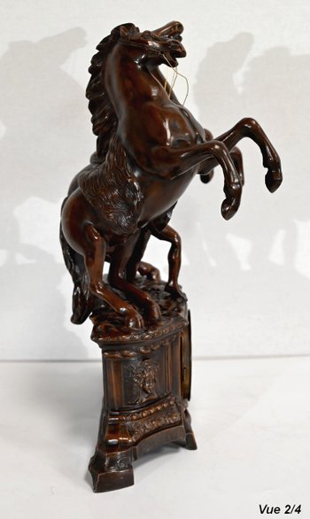 “Les Chevaux de Marly” fireplace set, after G. Coustou – Early 20th century