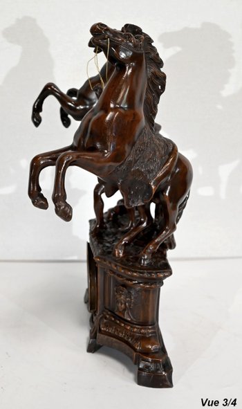 “Les Chevaux de Marly” fireplace set, after G. Coustou – Early 20th century
