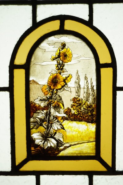 Vetrate - finestre di vetro colorato - agrifogli e girasoli
