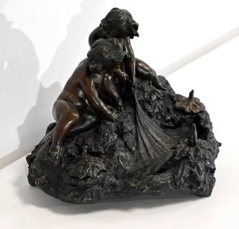 Important Bronze Inkwell - Late 19th Century