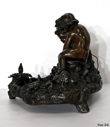 Important Bronze Inkwell - Late 19th Century