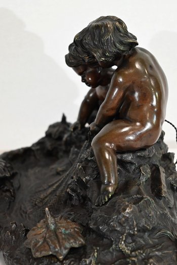 Important Bronze Inkwell - Late 19th Century