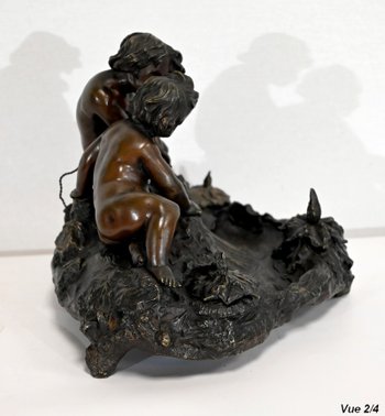 Important Bronze Inkwell - Late 19th Century