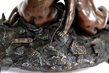 Important Bronze Inkwell - Late 19th Century