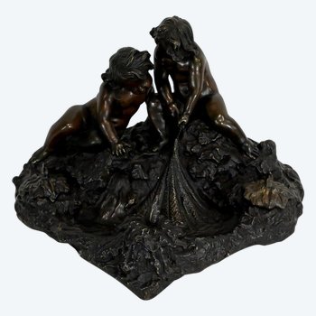 Important Bronze Inkwell - Late 19th Century