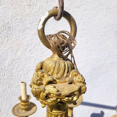 Mazarin bronze chandelier, H72cm, early 20th century