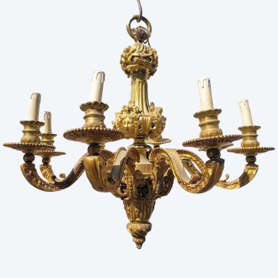Mazarin bronze chandelier, H72cm, early 20th century