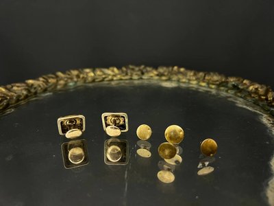 Set of antique cufflinks and breastplate buttons