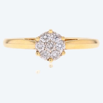 Anello con diamante in oro giallo