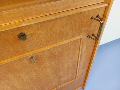 Vintage bookcase with oak side table from the 60s