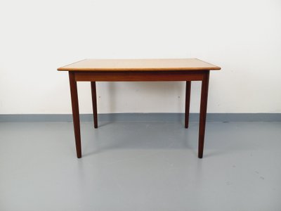Rectangular Scandinavian-style vintage dining table in teak and melamine from the 50s and 60s