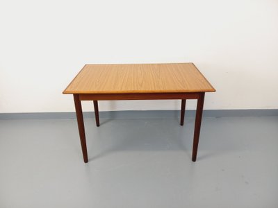 Rectangular Scandinavian-style vintage dining table in teak and melamine from the 50s and 60s
