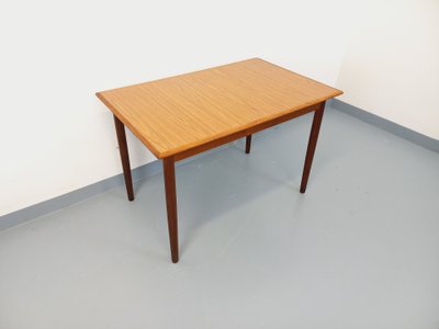 Rectangular Scandinavian-style vintage dining table in teak and melamine from the 50s and 60s