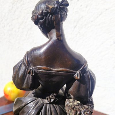Couple of gallants in bronze, H 31cm, 19th century